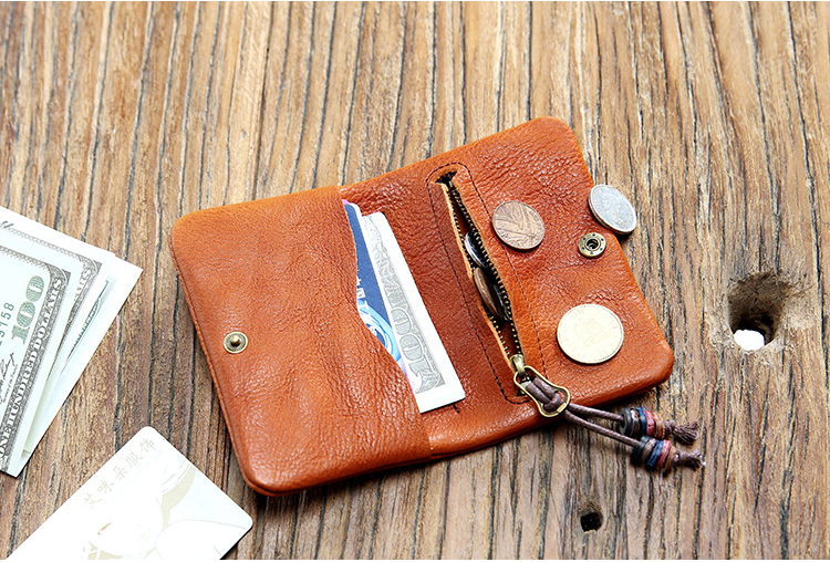 come4buy.com-Vintage Handmade Short Zipper Coin Wallet