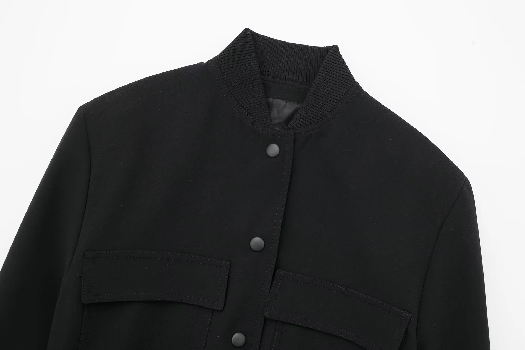 Come4buy.com-Винтажная однотонная куртка на молнии с длинными рукавами и лацканами