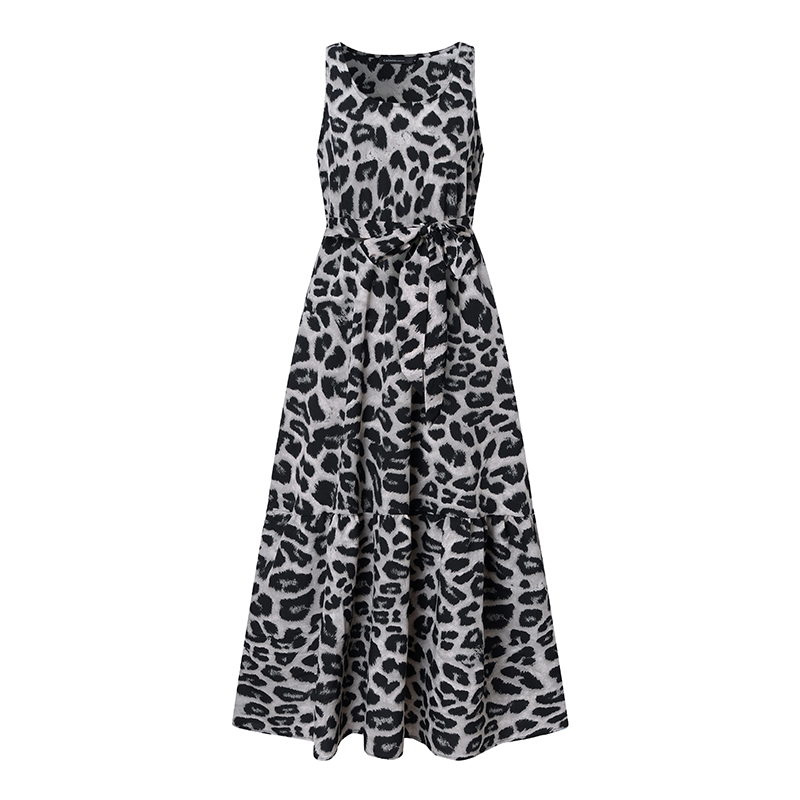 come4buy.com-Summer Women Leopard Print Dress Swing Sundress