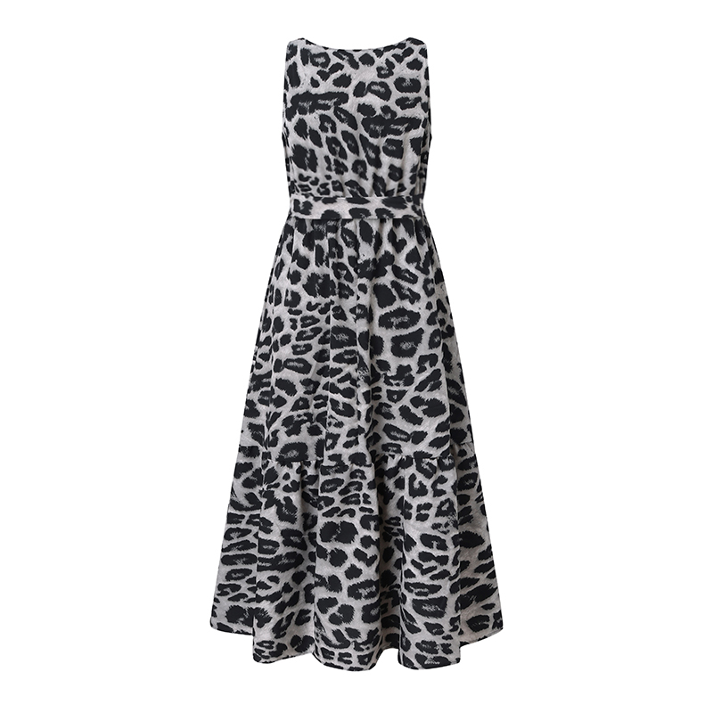 come4buy.com-Summer Women Leopard Print Dress Swing Sundress