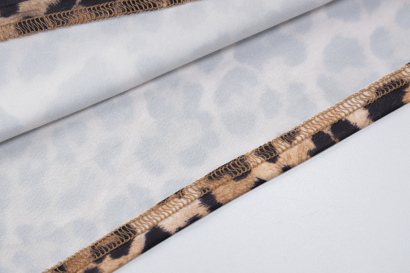 come4buy.com-Wanita Chain Strap Side Slit Leopard Print Maxi Dress