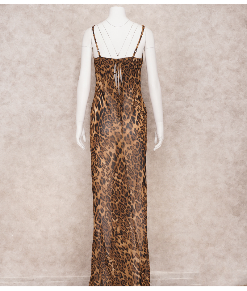 come4buy.com-Party Dresses Leopard Long Sundress Maxi Dress