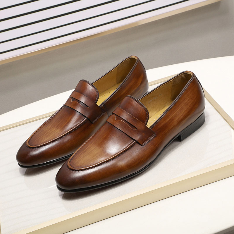 come4buy.com-Elegant Penny Loafers Leather Men Shoes