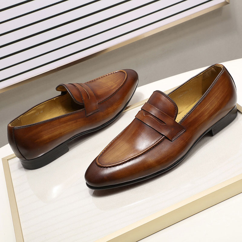 come4buy.com-Elegant Penny Loafers Leather Men Shoes