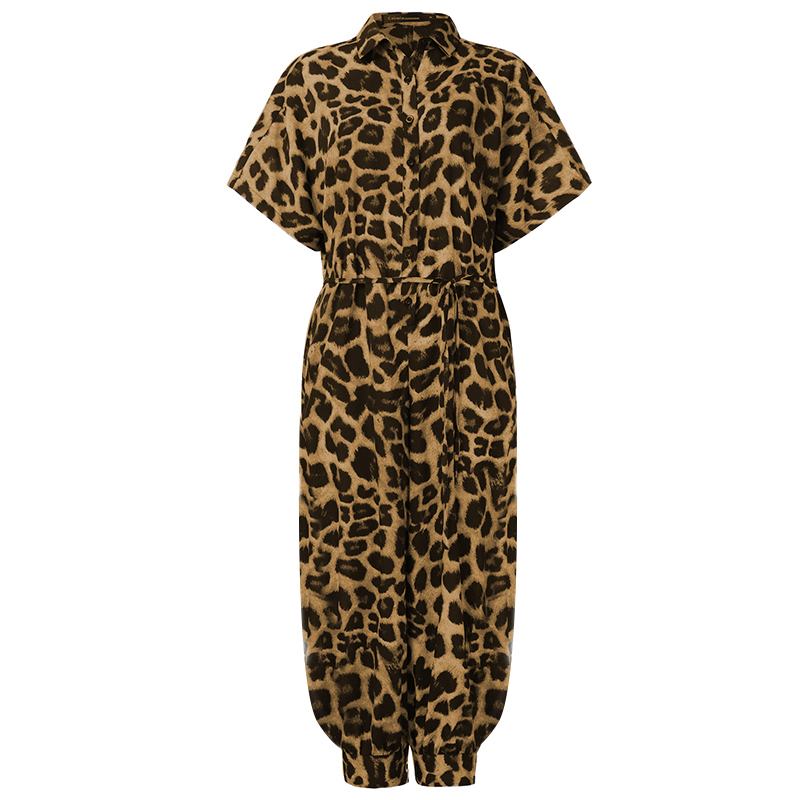 come4buy.com-Salopete retro cu imprimeu leopard sexy Pantaloni cargo