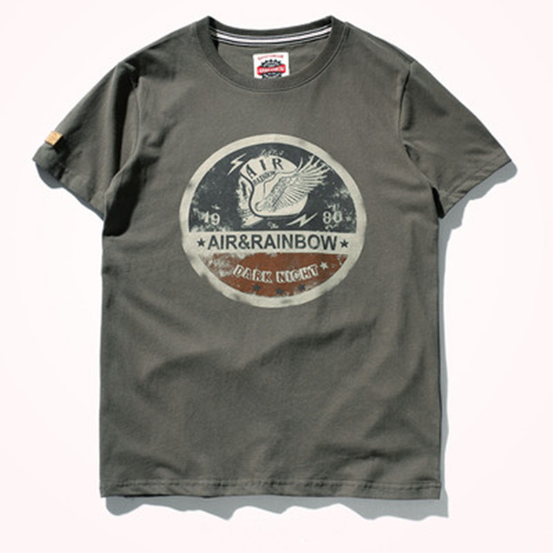 come4buy.com-Bomuld vasket gammel løs børstet stof T-shirt