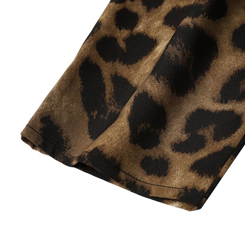 come4buy.com-Fashion Women Leopard Print kelnių rinkiniai