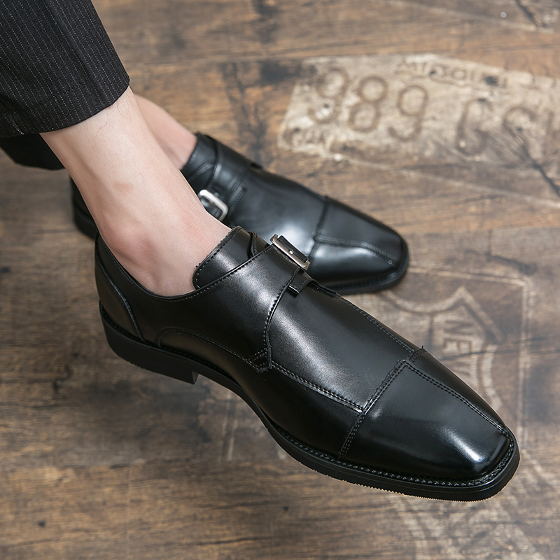 come4buy.com-Oxford Men Shoes Faux Leather Double Buckle