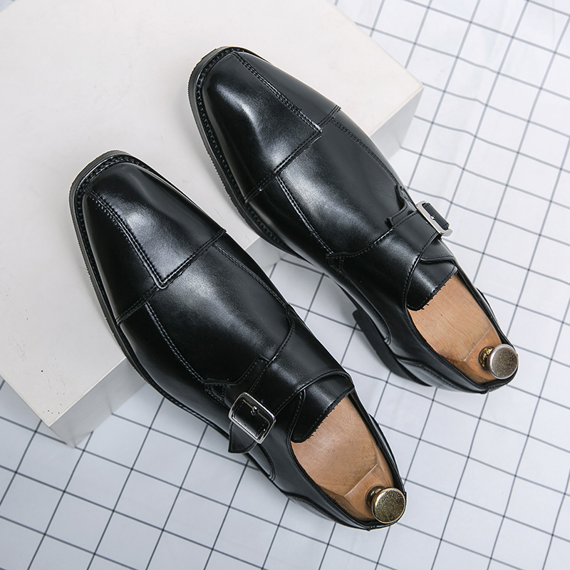 come4buy.com-Pantofi Oxford pentru bărbați, din piele artificială, cu cataramă dublă