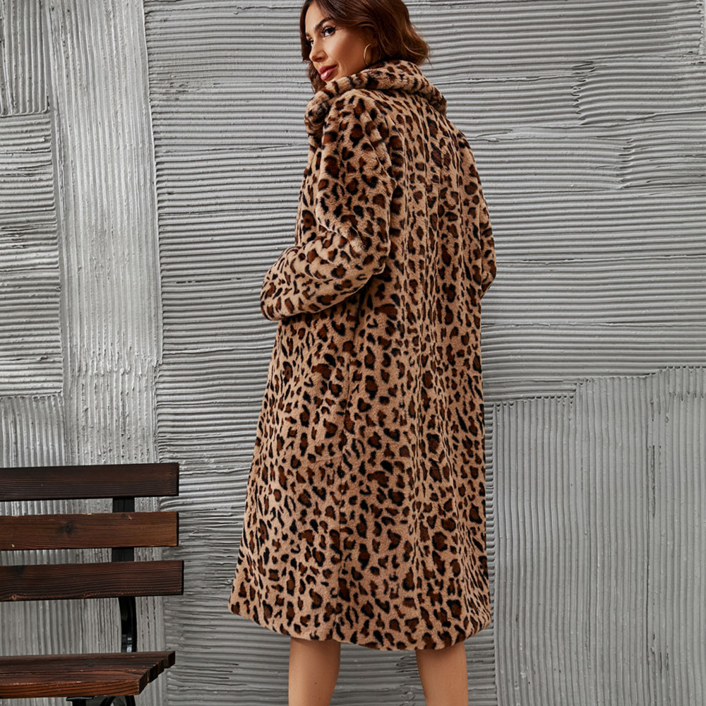 come4buy.com-Leopard Coat Women Faux Fur Coat