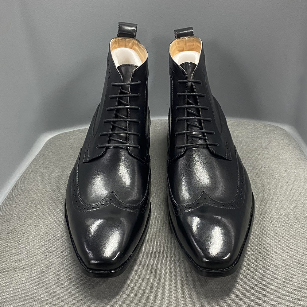 come4buy.com-Classic Calfskin Real Cowhide Leather Men Boot
