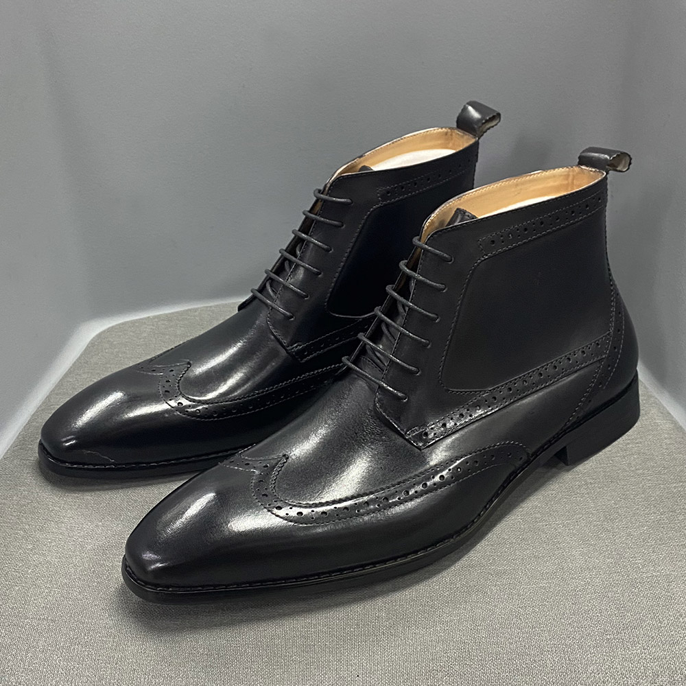 come4buy.com-Classic Calfskin Real Cowhide Leather Men Boot