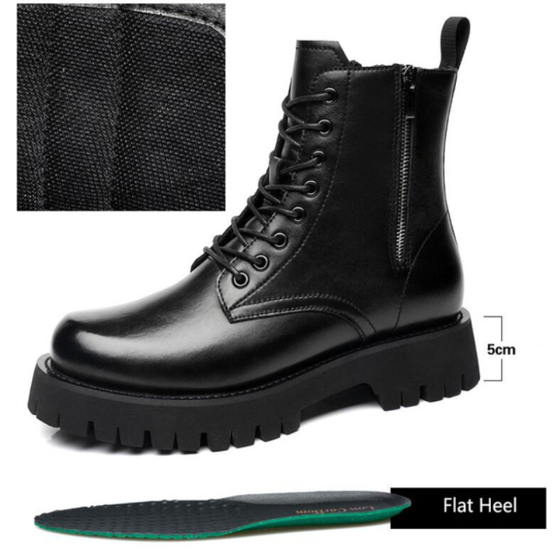 come4buy.com-Men Leather Inner Increased High Heel Boots