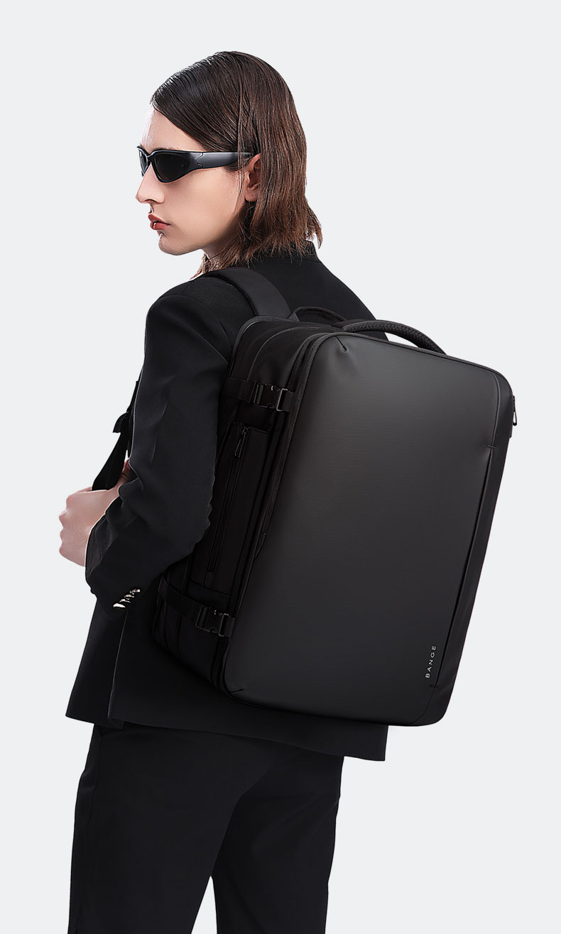 come4buy.com-розширюваний рюкзак Ділова дорожня сумка чорна