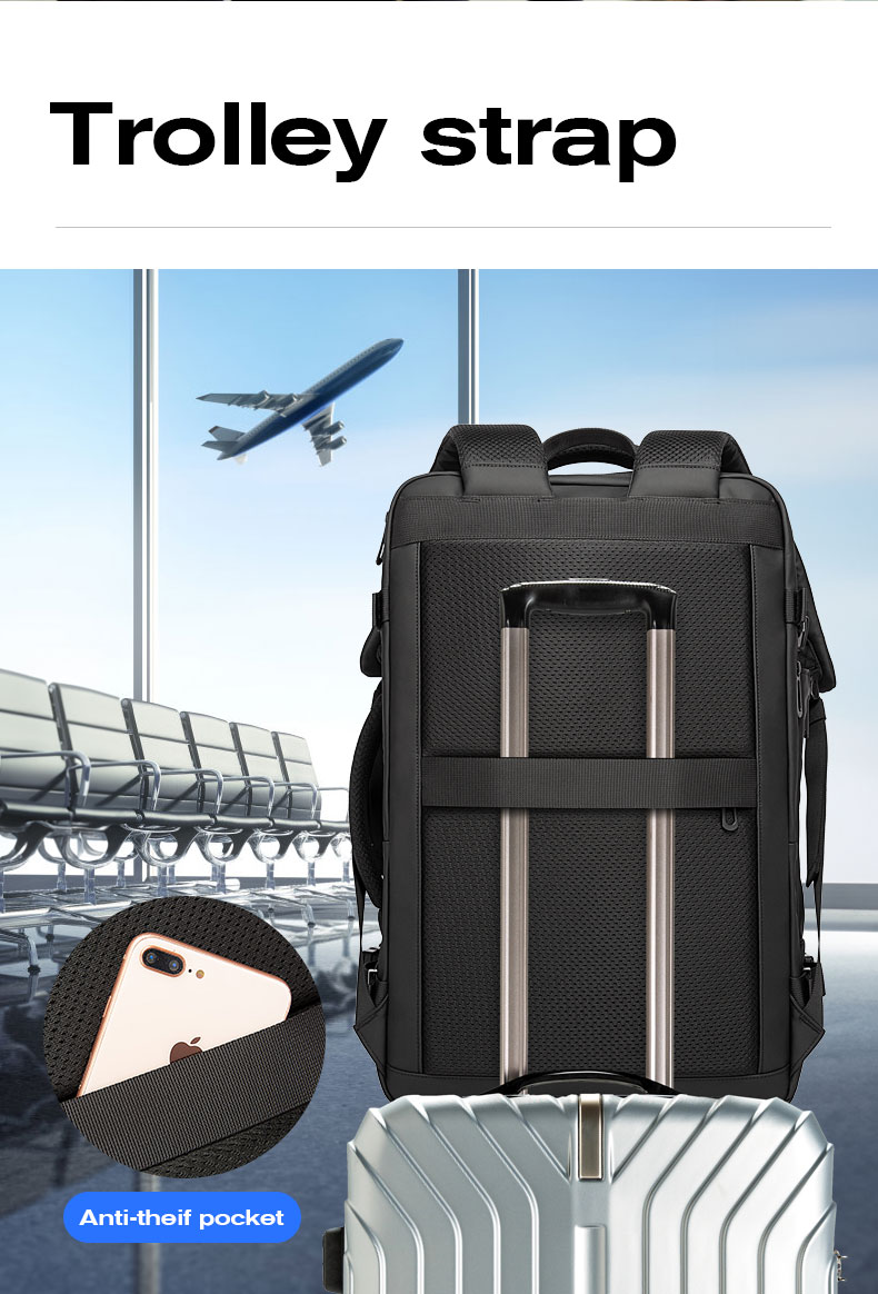 Come4buy.com-Расширяемый рюкзак для деловых поездок, черный