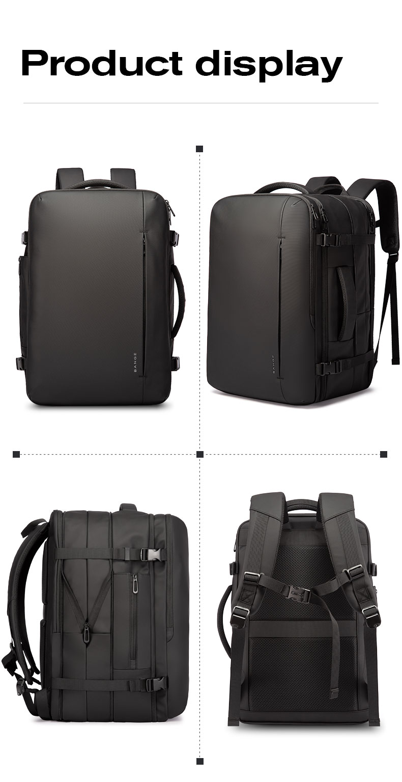 come4buy.com-розширюваний рюкзак Ділова дорожня сумка чорна