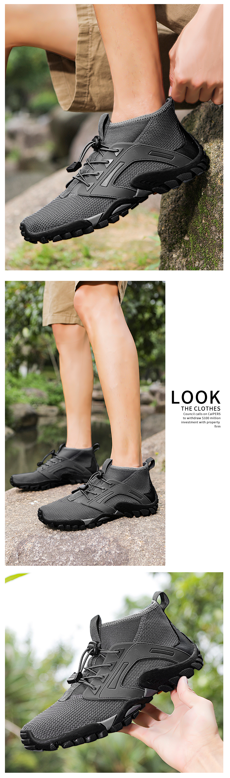 come4buy.com-Lalaki Trekking Footwear Gancang-garing Anti leueur