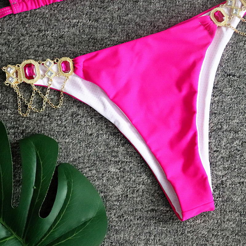 come4buy.com-Women Gem Patchwork Swimsuit Bikini Sets