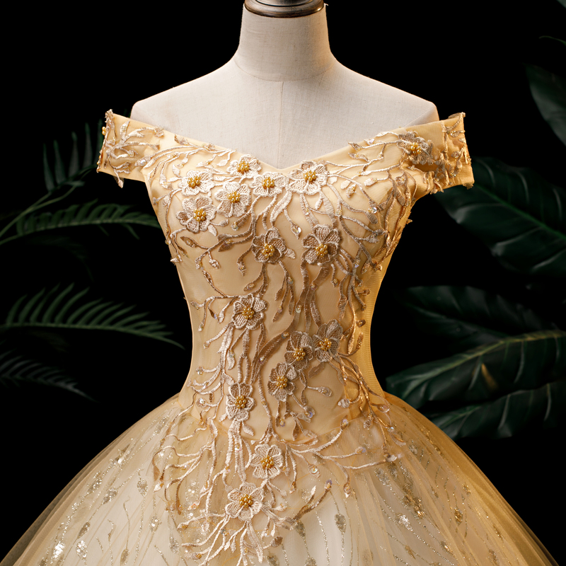 come4buy.com-Vintage Off The Shoulder Ball Prom Dress