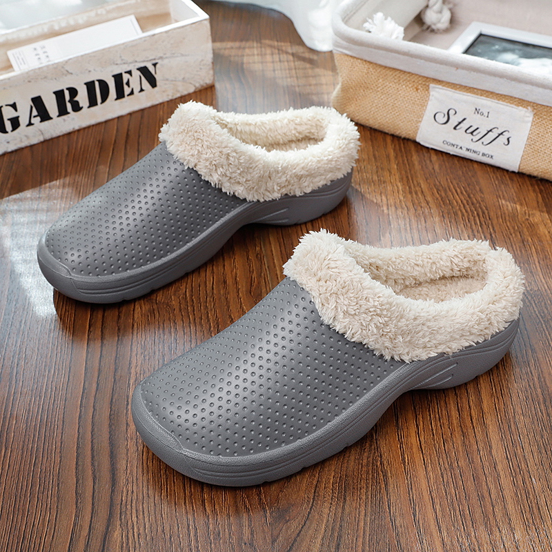 come4buy.com-Zimné pánske bavlnené ležérne topánky s kožušinovými papučami