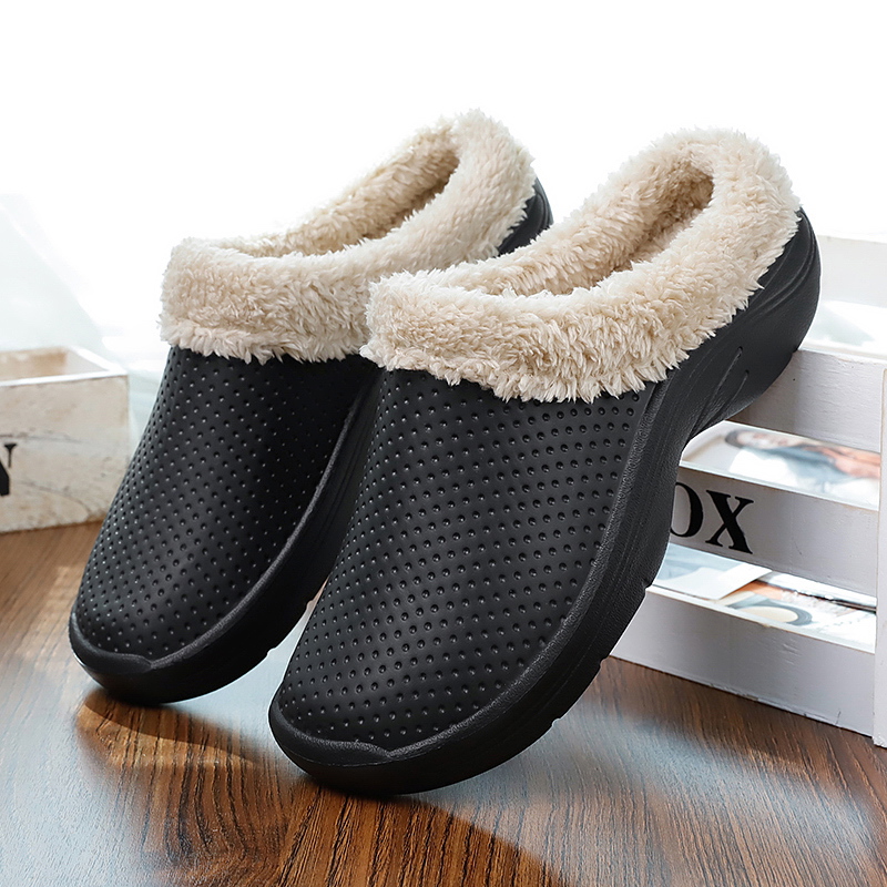 come4buy.com-Χειμερινά ανδρικά βαμβακερά παπούτσια casual με γούνινες παντόφλες