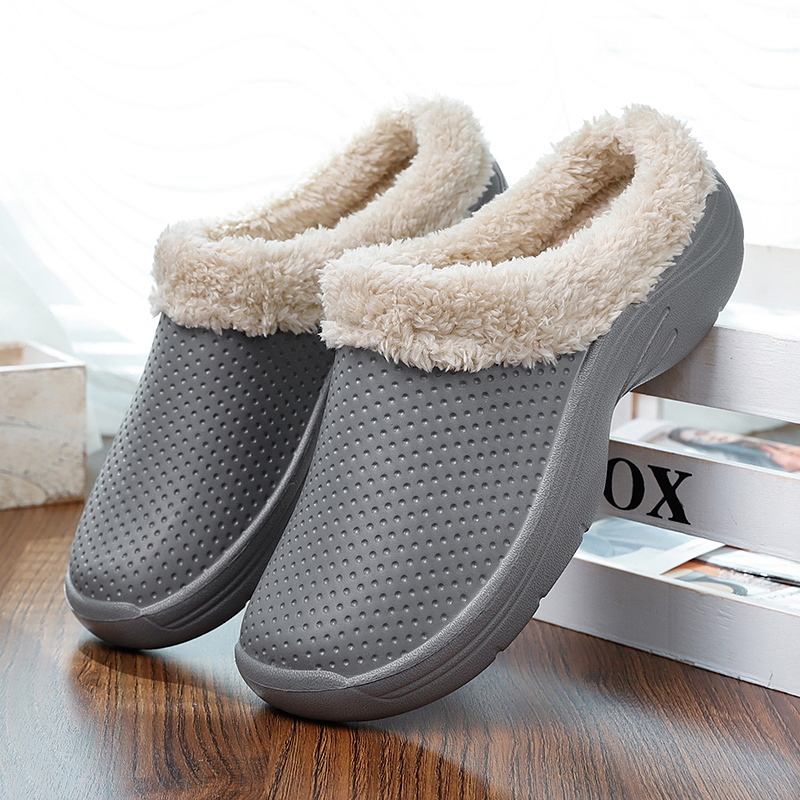 come4buy.com-Winter Men Cotton Casual Shoes with fur Slippers