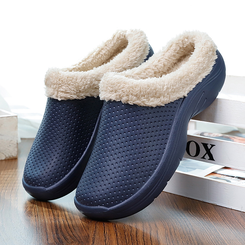 come4buy.com-Winter Men Cotton Casual Shoes with fur Slippers