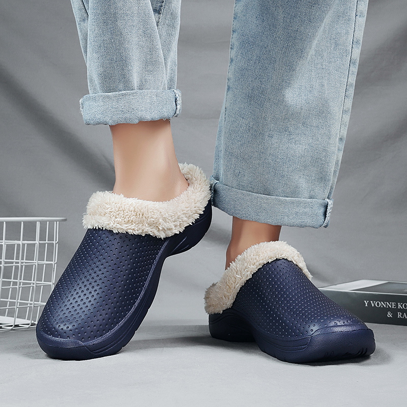 come4buy.com-Zapatos casuales de algodón para hombre de invierno con pantuflas de piel