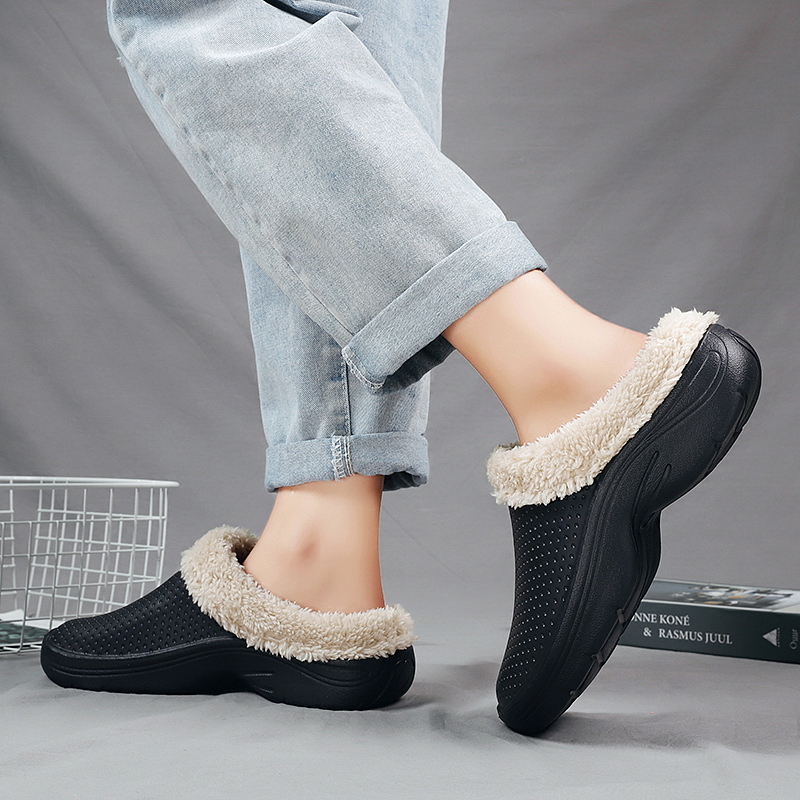 come4buy.com-Zimní pánské bavlněné boty pro volný čas s kožešinovými pantoflemi