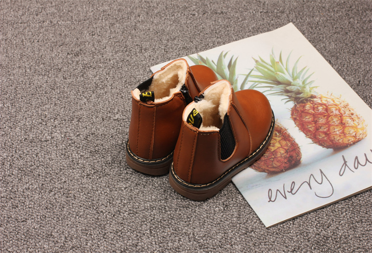 come4buy.com-Топли кожени ботуши за момчета Бебешки момичета Детски обувки