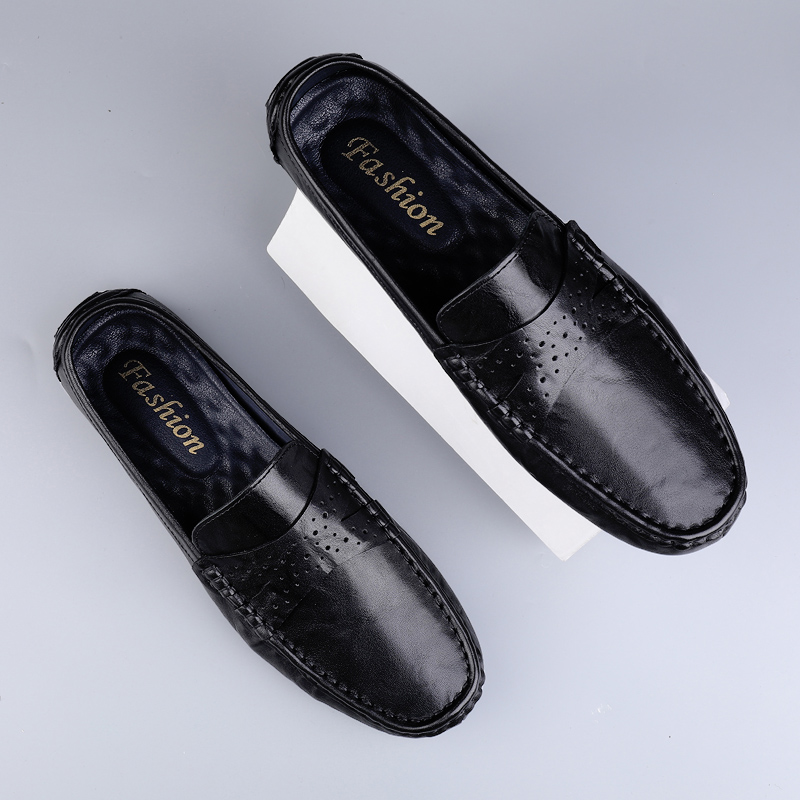 come4buy.com-Men Shoes Leather Comfy Loafers Soft Sole Shoes