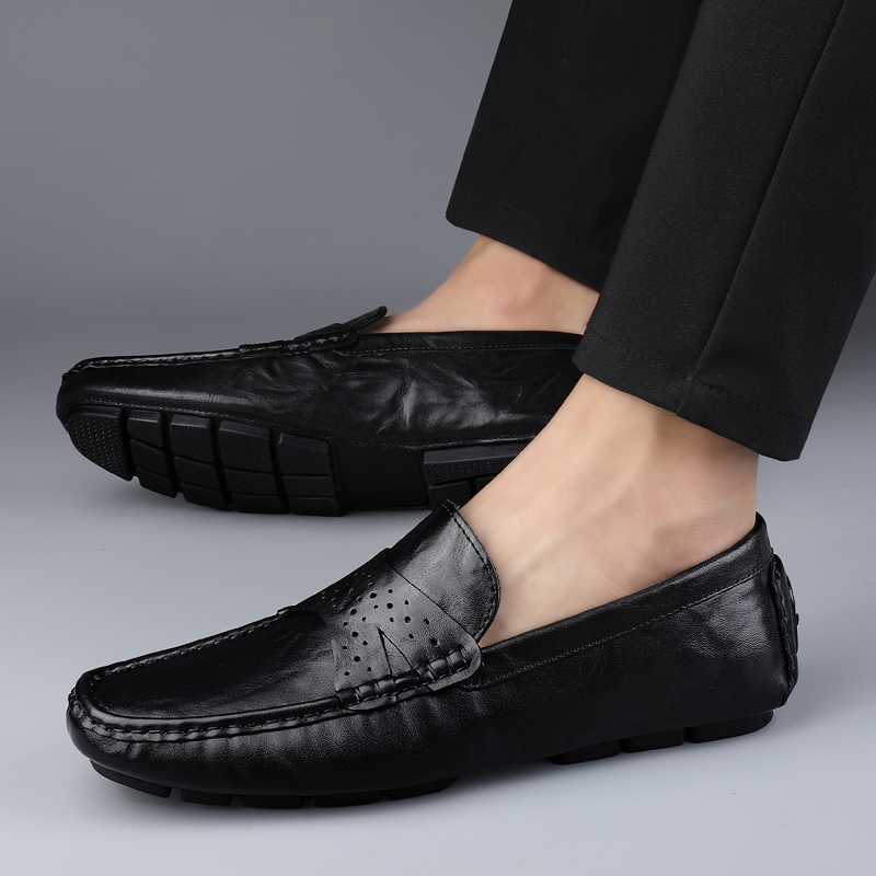 come4buy.com-Men Shoes Leather Comfy Loafers Soft Sole Shoes