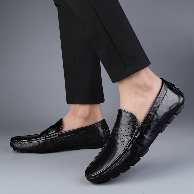 come4buy.com-Men Shoes Leather Comfy Loafers Soft Sole Shoes