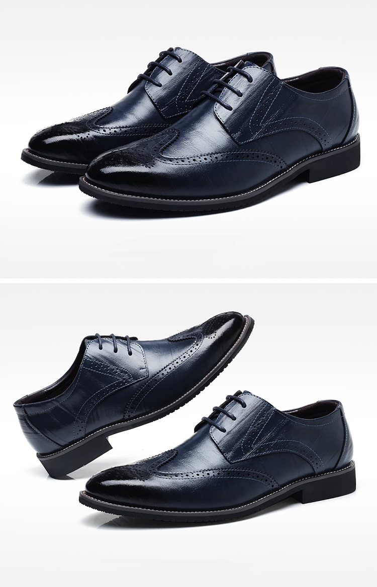 come4buy.com-Black Formal Shoes Men's Leather Brogue Shoes