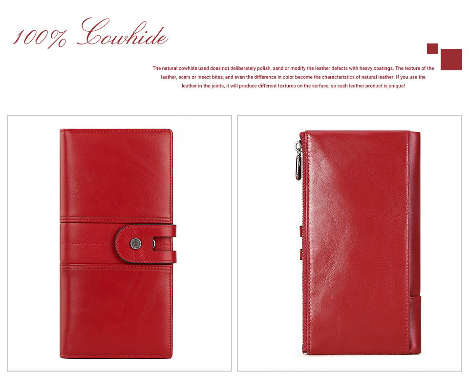 come4buy.com-Genuine Leather Trifold Wallet for Men