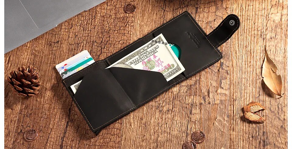 come4buy.com-Men Coin Purse RFID Business Pop Up Wallet Black