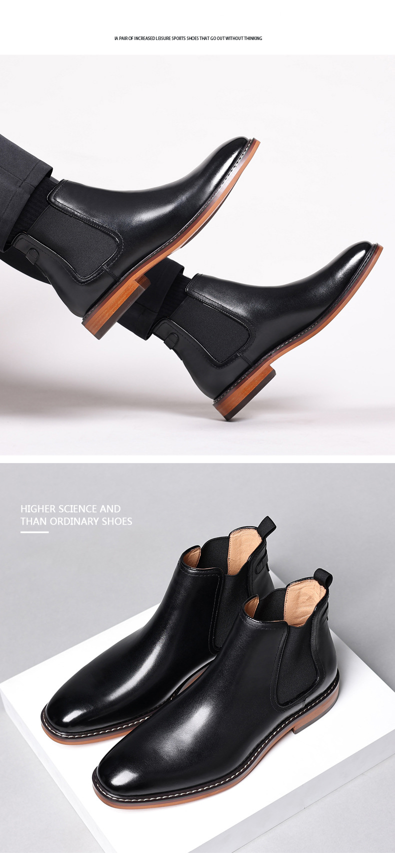 come4buy.com-Hnědé pánské boty Chelsea Boots z pravé kůže