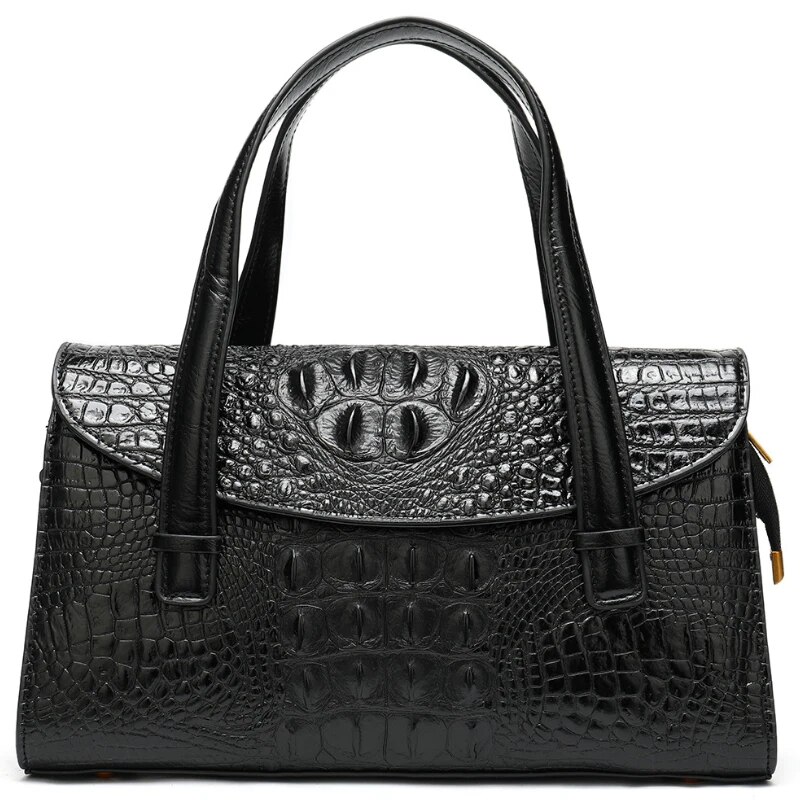 come4buy.com-Red Leather Shoulder Bag For Women Alligator Tote Bags