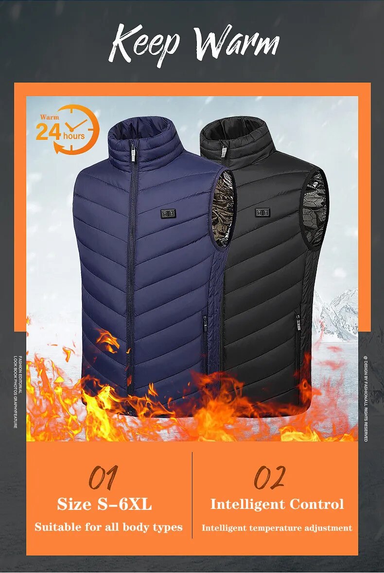 come4buy.com-Electric Heating Vest Heated Down Jacket