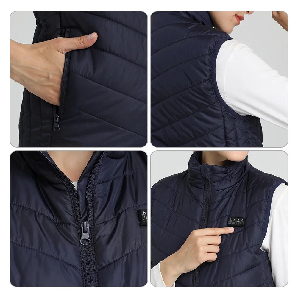 come4buy.com-Elektresch Heizung Vest gehëtzt Down Jacket