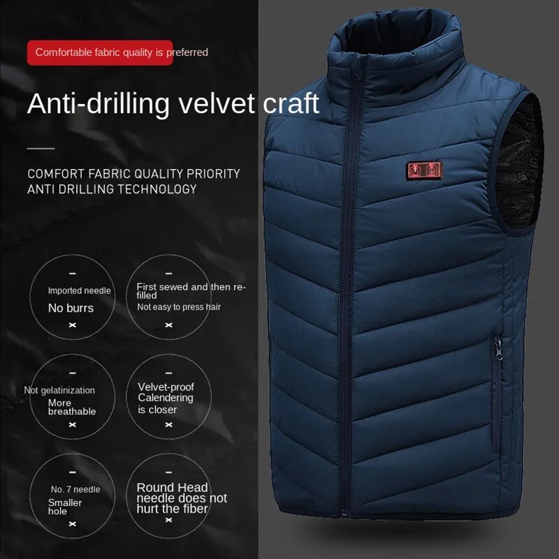 come4buy.com-Electric Heating Vest digawe panas mudhun Jaket