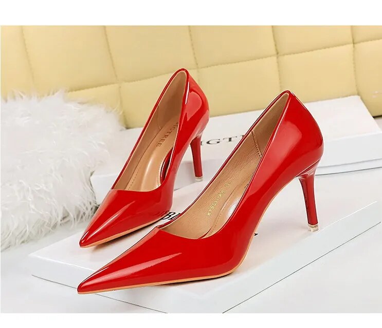 come4buy.com-Γυναικείες αντλίες Στιλέτο γόβες γυναικεία παπούτσια λουστρίνι