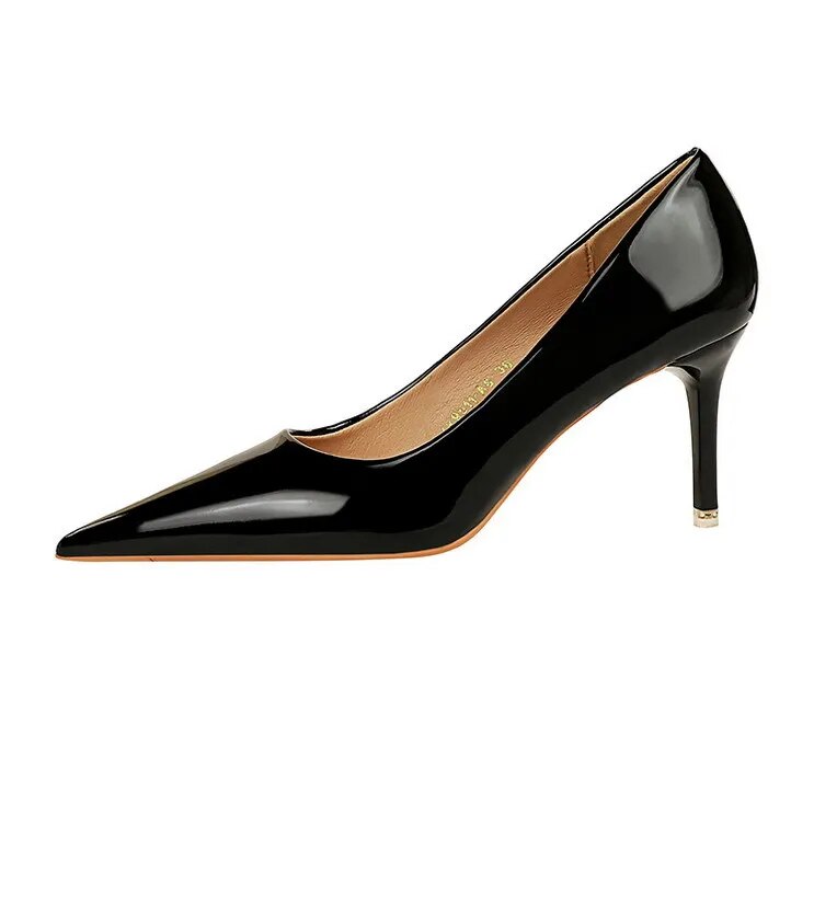 come4buy.com-Women Pumps Stiletto Heels Lady Shoes Patent Leather