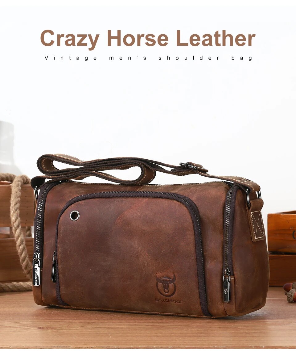 come4buy.com-Crazy Horse Leather Men's Shoulder Bag Retro Bag's