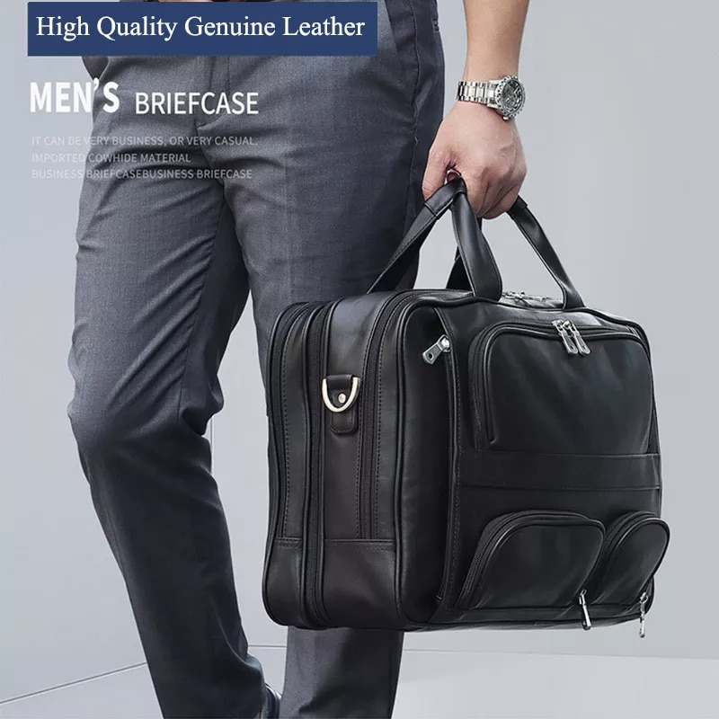come4buy.com- Кожено куфарче за пътуване 17-инчов бизнес мъжка чанта за лаптоп