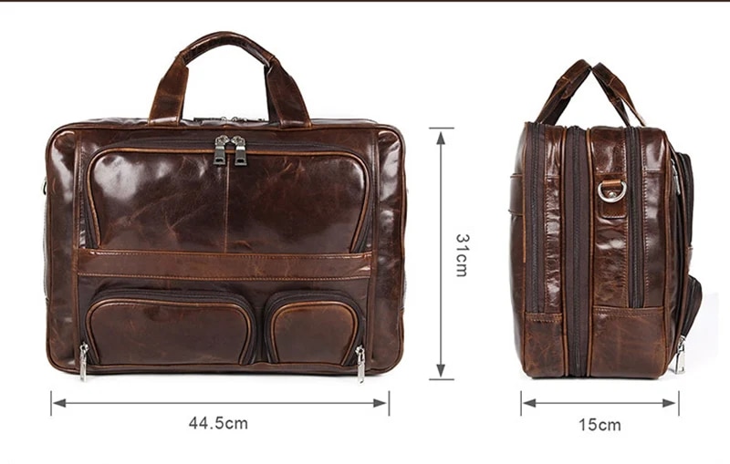 Come4buy.com- Кожаный дорожный портфель, 17-дюймовая сумка для ноутбука и делового человека