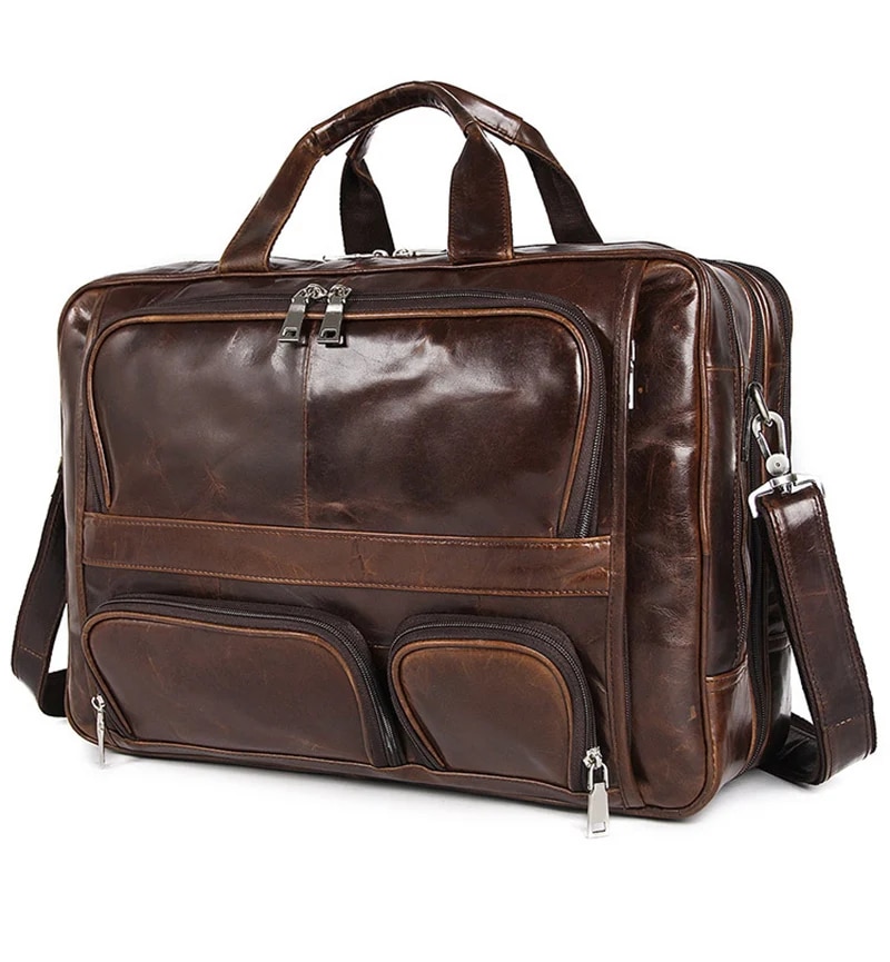 Come4buy.com- Кожаный дорожный портфель, 17-дюймовая сумка для ноутбука и делового человека