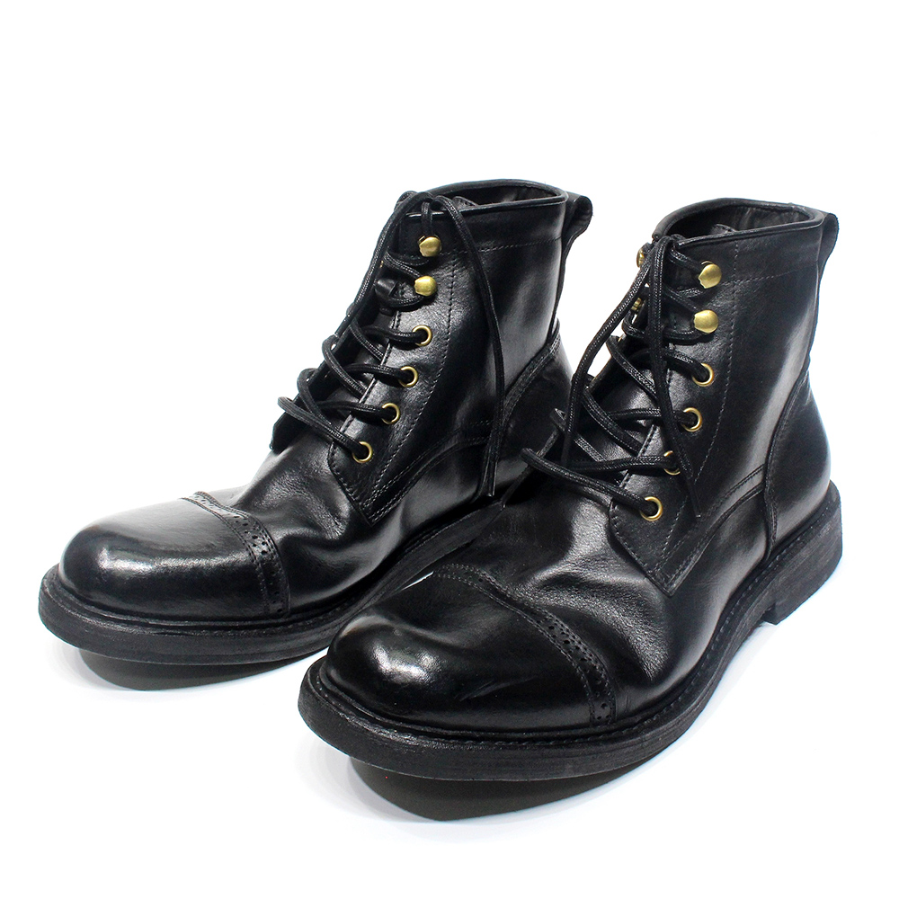 come4buy.com-Këpucë dimërore të buta me lëkurë viçi në ngjyrë kafe të zezë