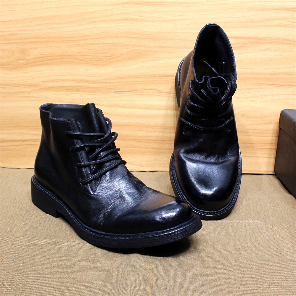 come4buy.com-Mens Ankle Boots Soft Calf Real Leather Winter Boots