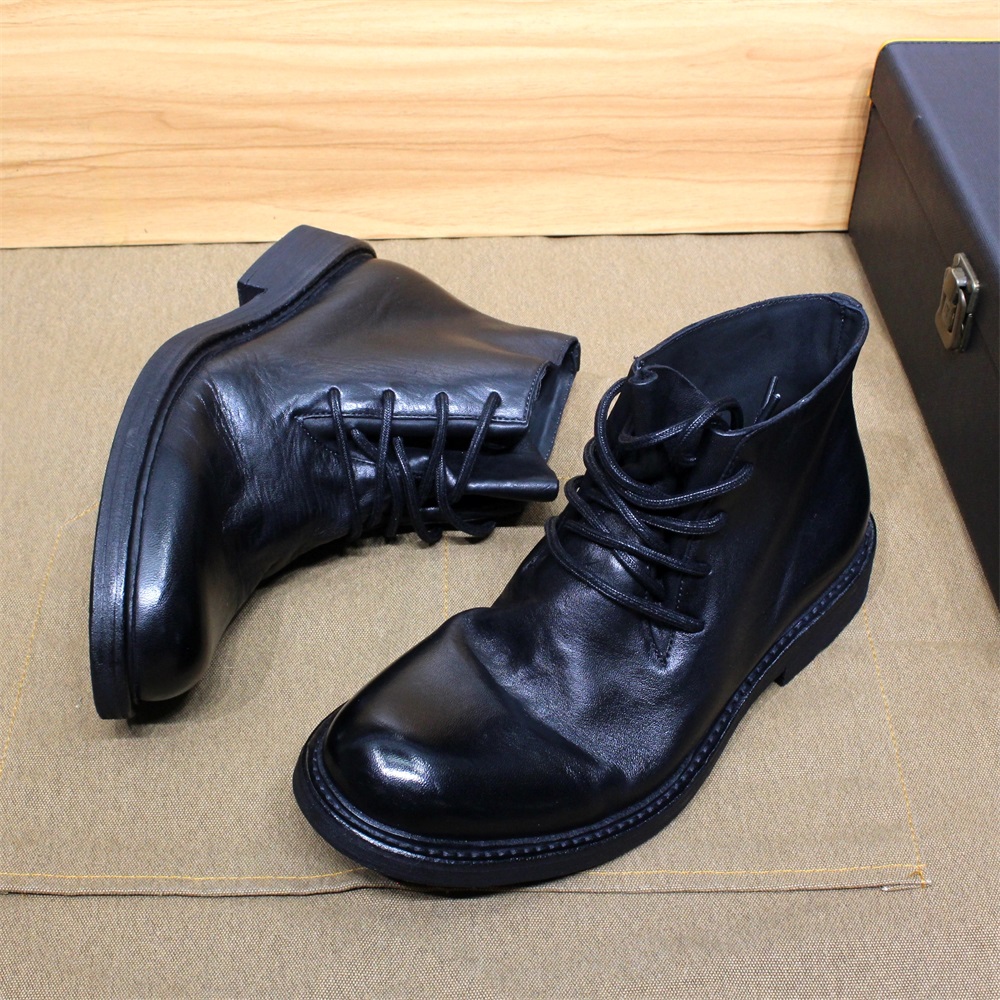come4buy.com-Mens Ankle Boots Soft Calf Real Leather Winter Boots